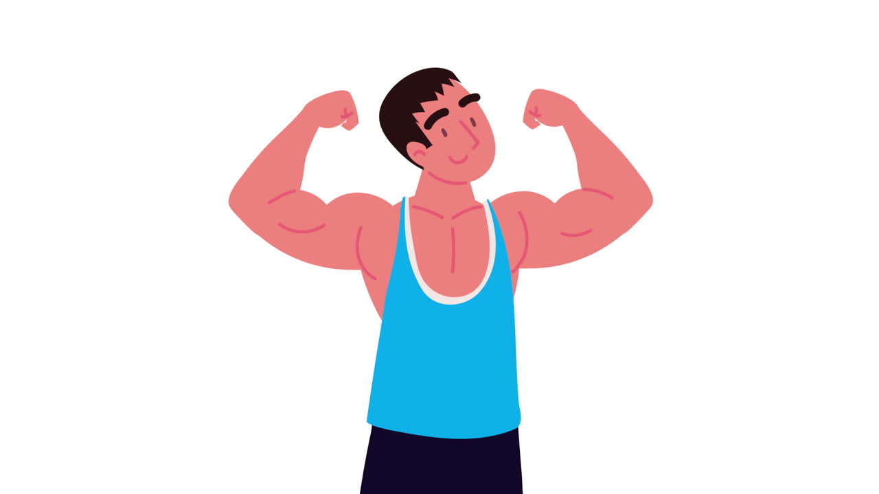 strong athletic man character animation