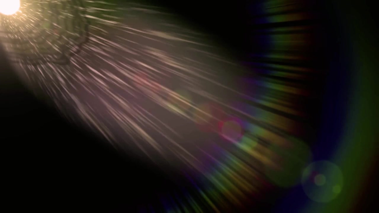 Cinematic Golden Lens Flare Overlay on Black Background