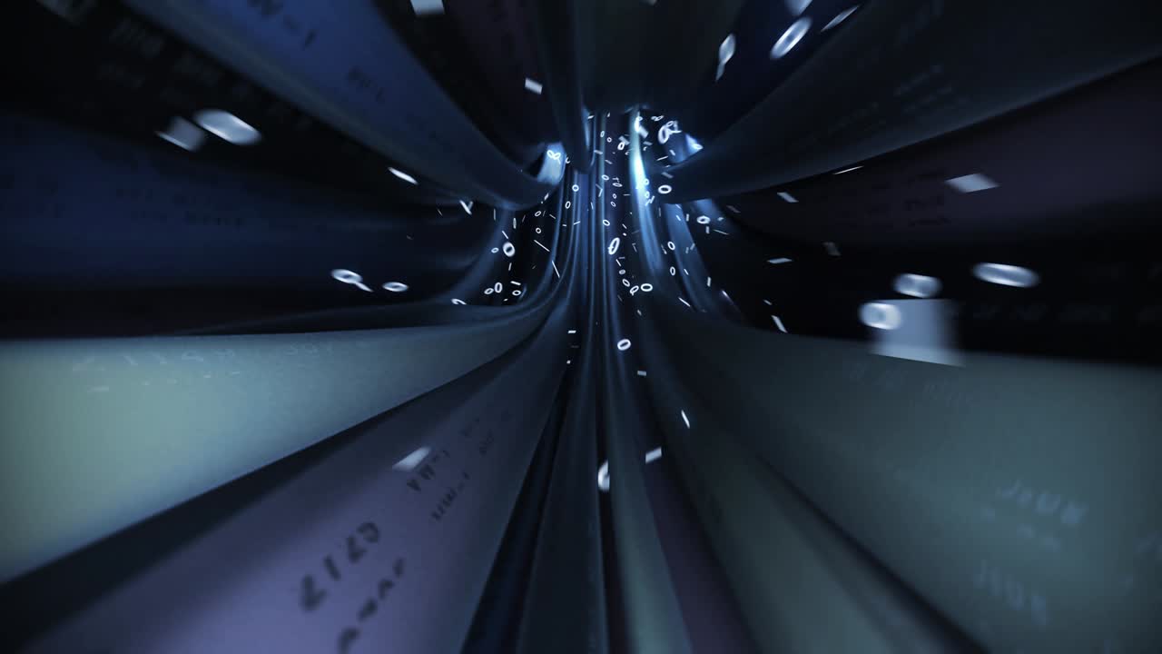 Wires cables binary fly through data internet power electric circuit fiber 4k