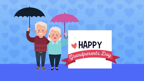 feliz día de los abuelos con la pareja de viejos amantes