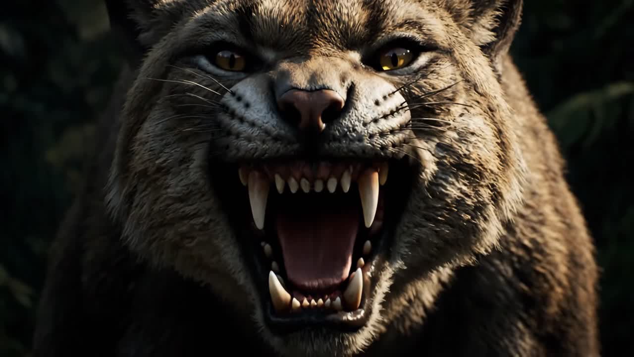 Close-up of an Aggressive Bobcat