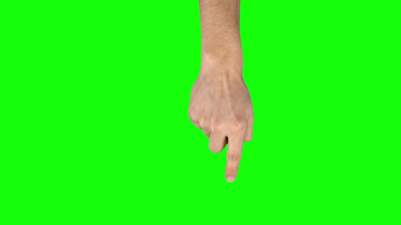 la mano del hombre está realizando girar en la pantalla de la tableta gesto en la pantalla verde. cerrar