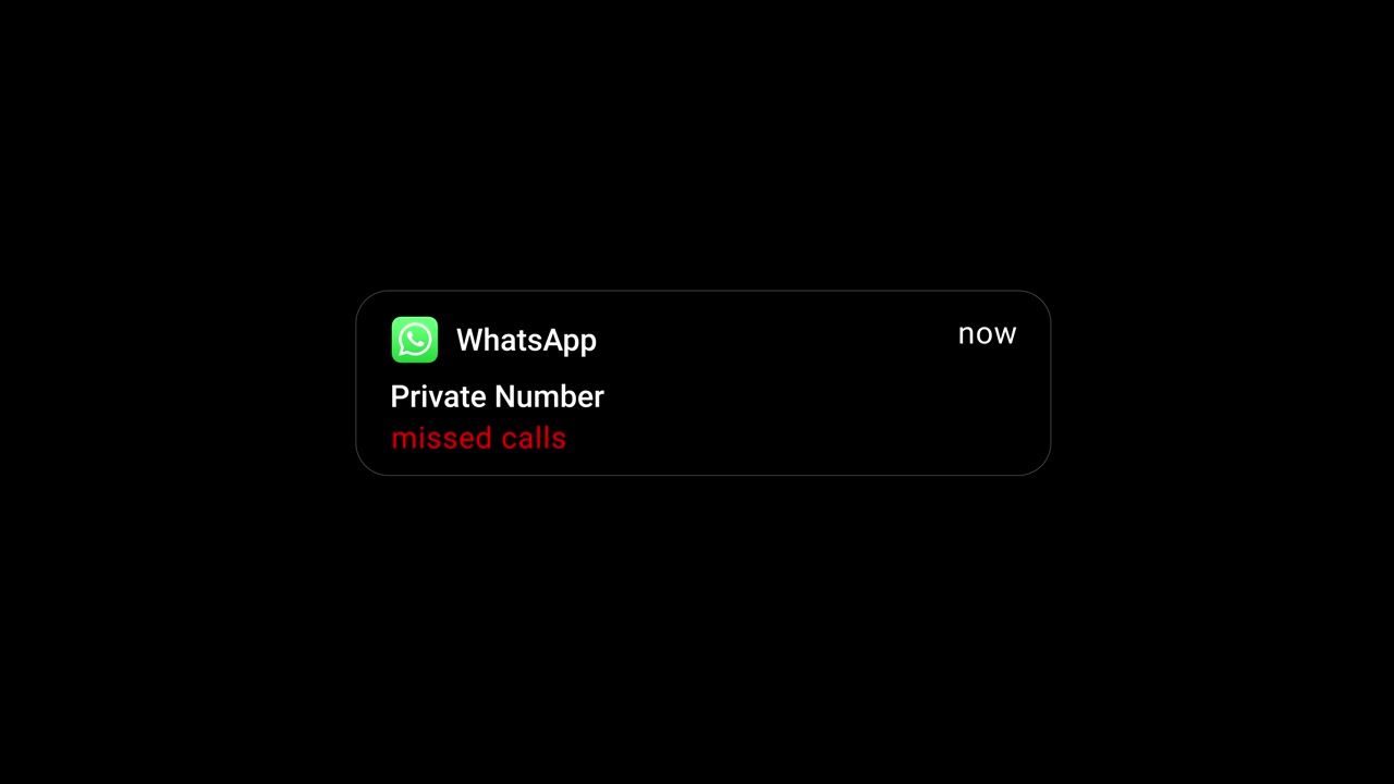 Whatsapp Ubesvaret Opkald Notifikation Mørk Tilstand Animation