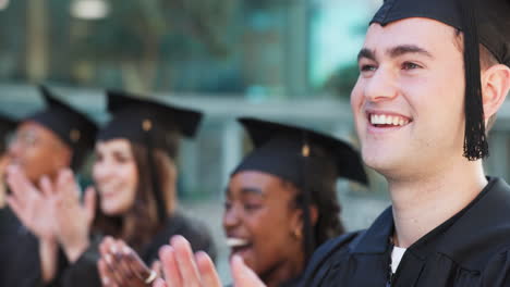 Graduation,-face-or-happy-graduate-clapping