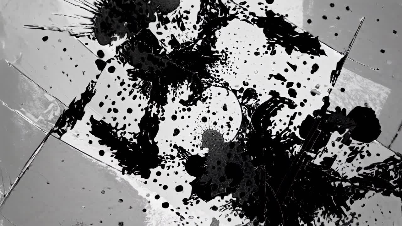 Sfondo video astratto in stile grunge, con punti a mezzatinta bianchi e neri