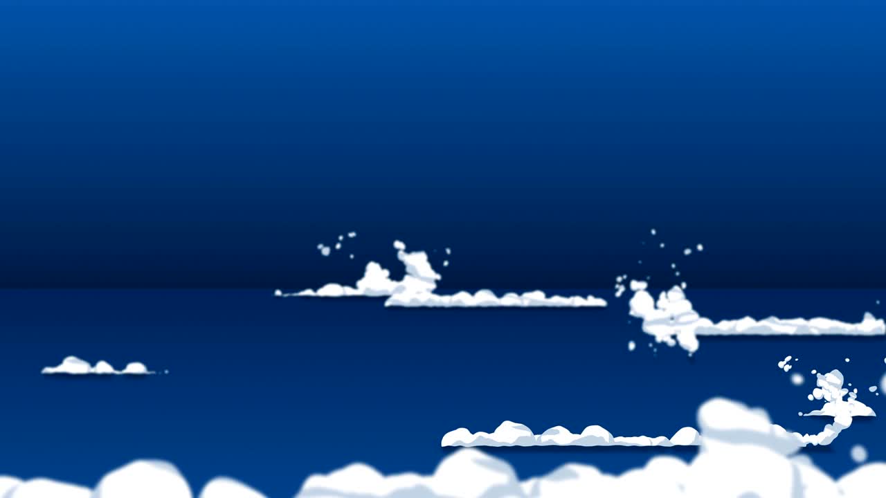 빠른 움직임에서 연기 애니메이션. 게임에 대한 애니메이션 요소. 만화 증기 구름. 루프 블루 애니메이션.