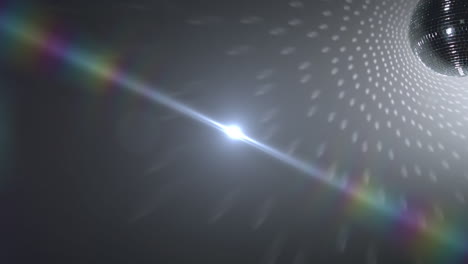 animación de una bola de discoteca brillante moviéndose sobre un fondo blanco