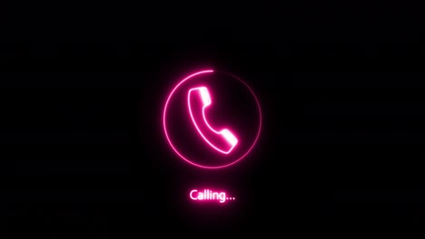 neon glowing call icon.