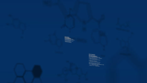 animación del procesamiento de datos sobre un fondo azul