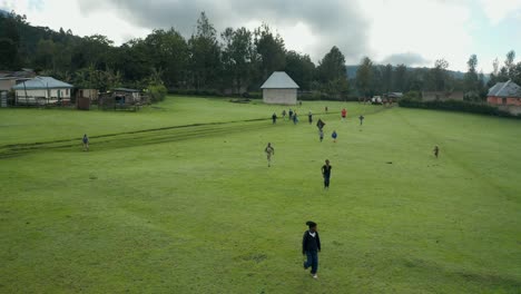children playing in a rural african village