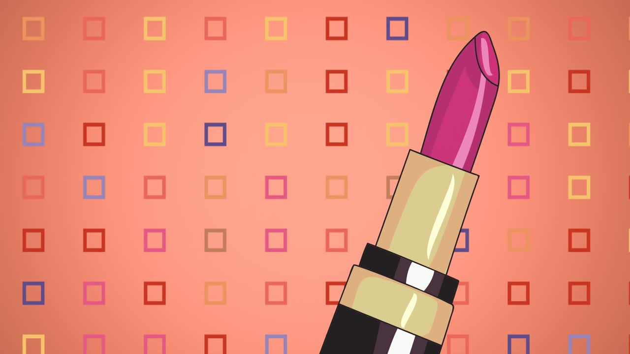 Animation of lipstick on orange background