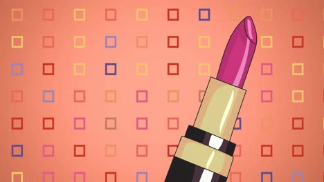 animation of lipstick on orange background