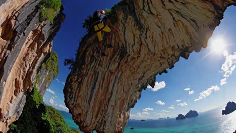 rock climbing adventure on a tropical island