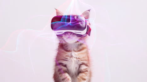 ai cats wearing headphones and sunglasses and vr headsets