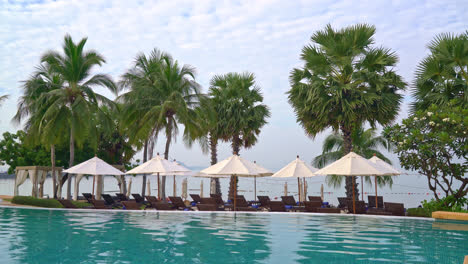 empty-beach-chair-with-umbrella-around-swimming-pool