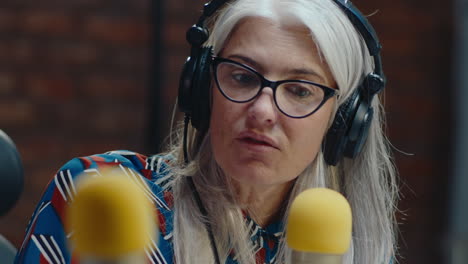 woman in radio studio