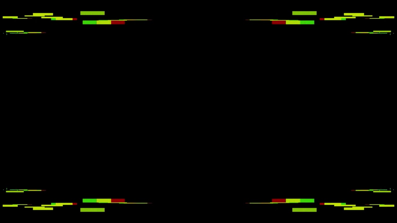 Abstract Digital Glitch Effect with Green and Red Geometric Bars