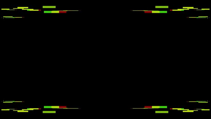 Abstract Digital Glitch Effect with Green and Red Geometric Bars
