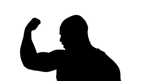 muscular silhouette of man flexing muscles