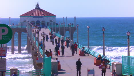 an establishing shot of a pier in the los angeles area