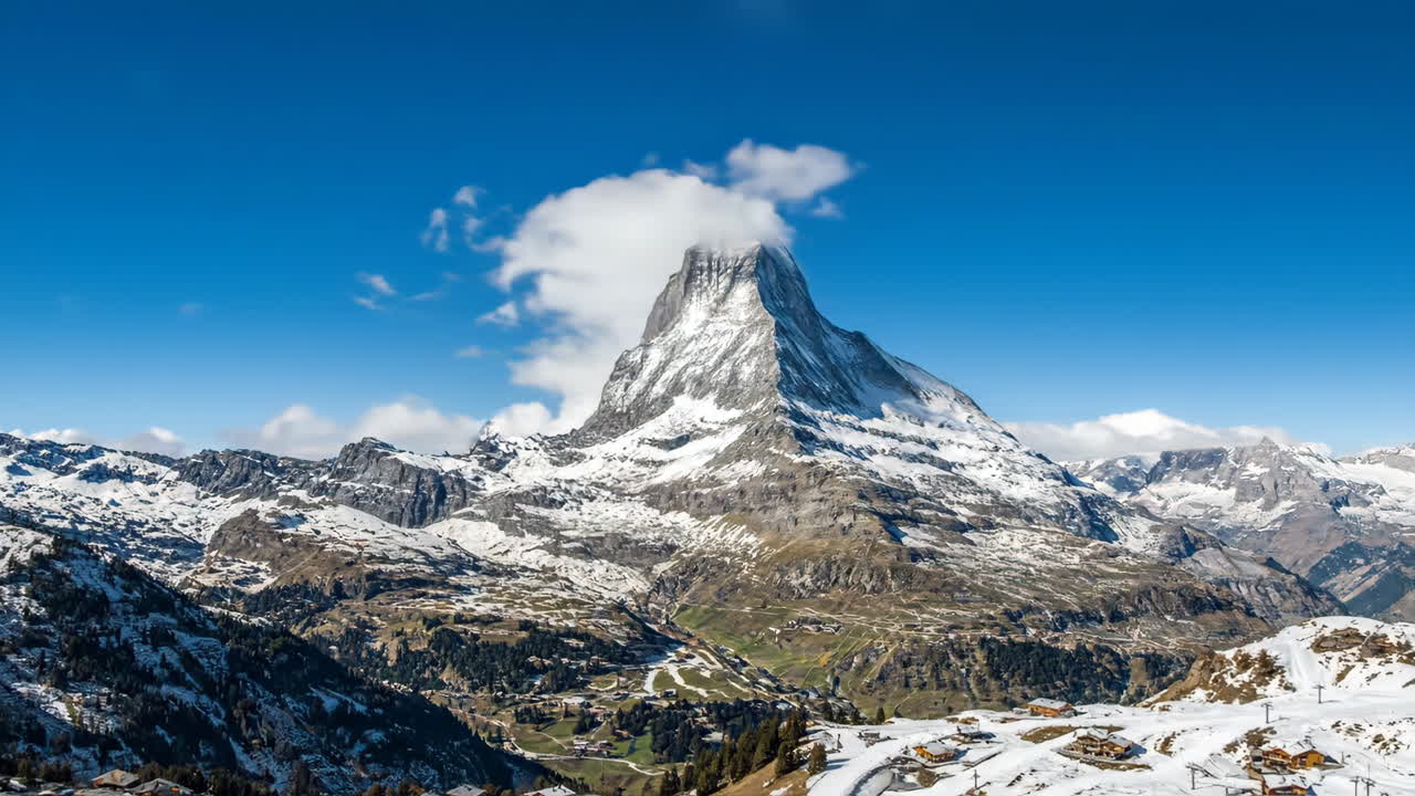 Scenic View of the Matterhorn Mountain in the Swiss Alps