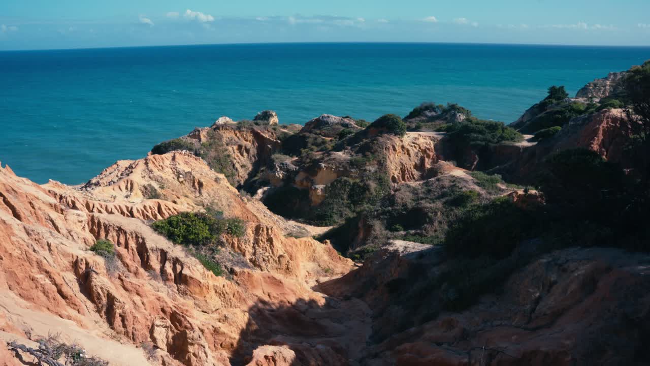 Landscape Of Ponta da Piedade In Lagos, Portugal - Wide Shot