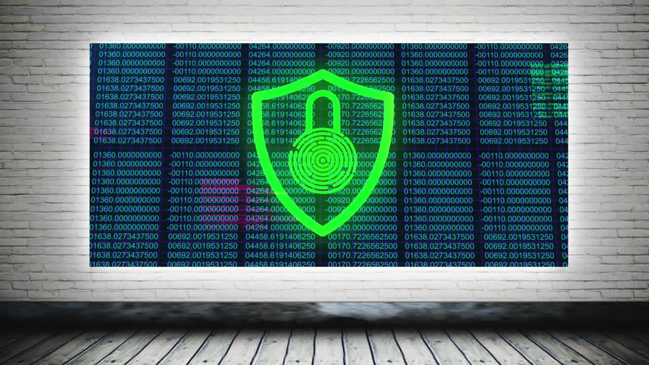 icono de candado de seguridad y procesamiento de datos en pantalla