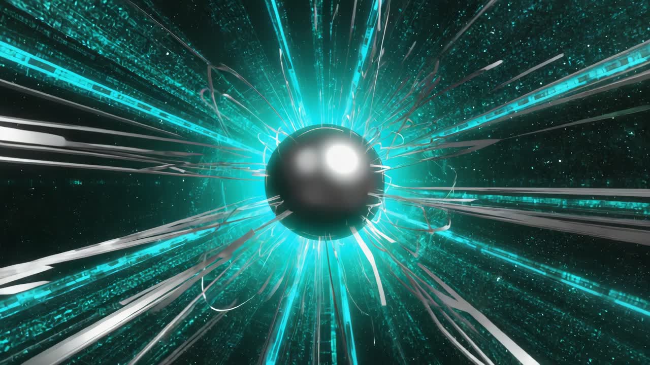 Abstract Sphere with Light Rays