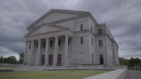 wide, static: stormy skies over the mississippi state supreme court building. jackson, ms