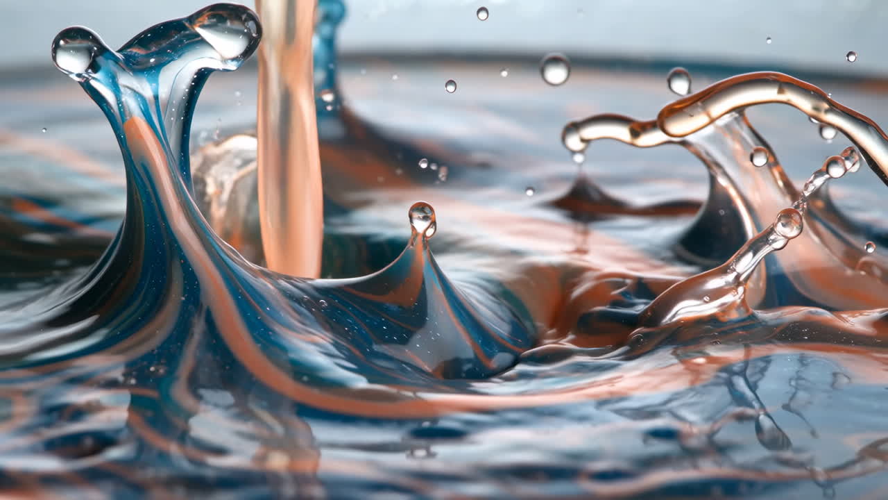 Water Splash with Orange and Blue Colors