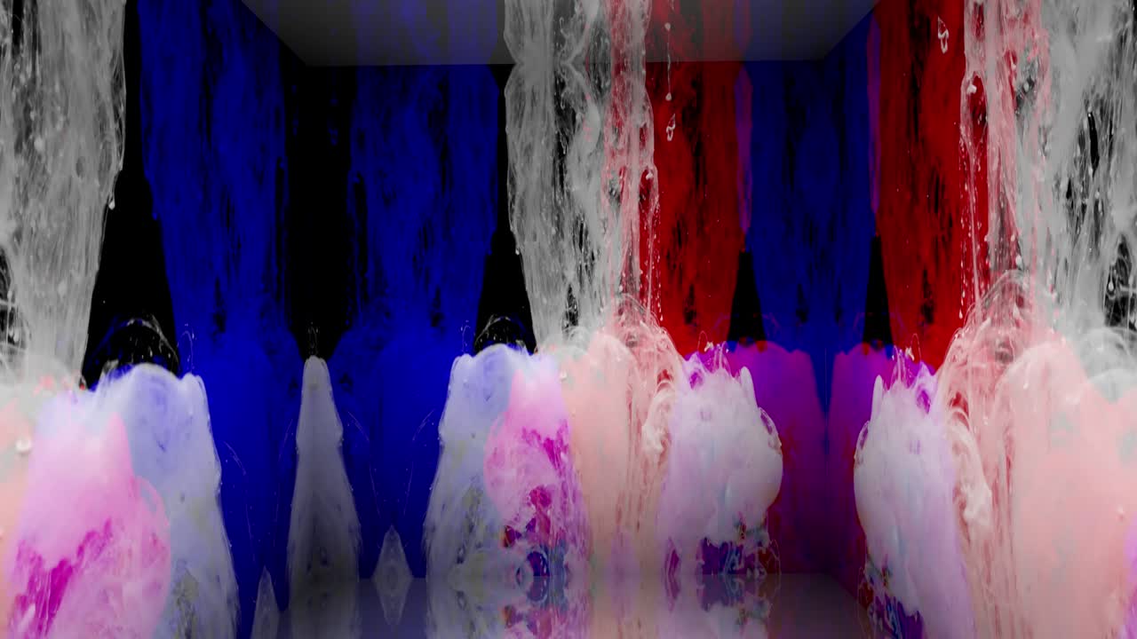 estudio virtual en 3d con efecto de flujo de pintura.