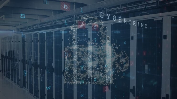 Animation of data processing over server room