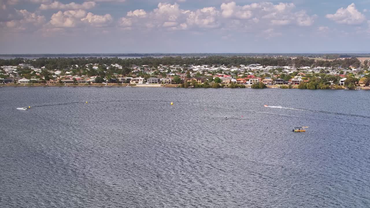Speedboat rounds a marker at high speed during E C Griffith Cup 2025