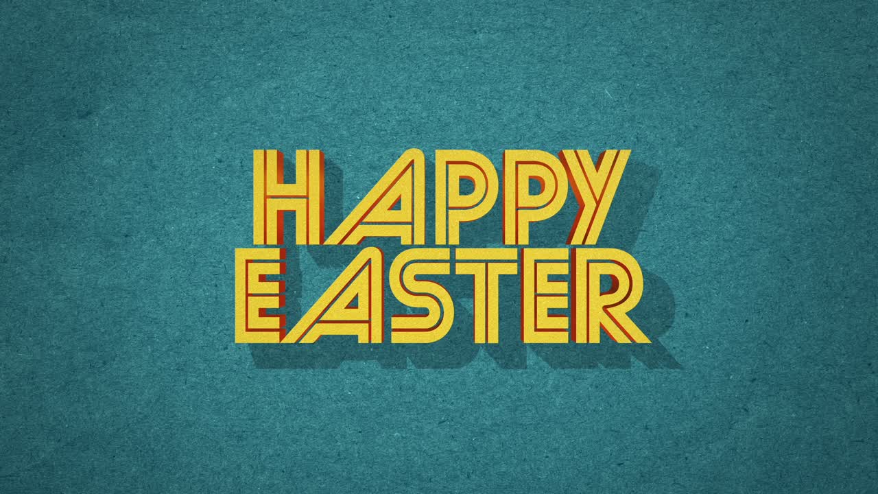 Testo retrò 'Buona Pasqua' giallo su texture vintage verde in stile anni '80