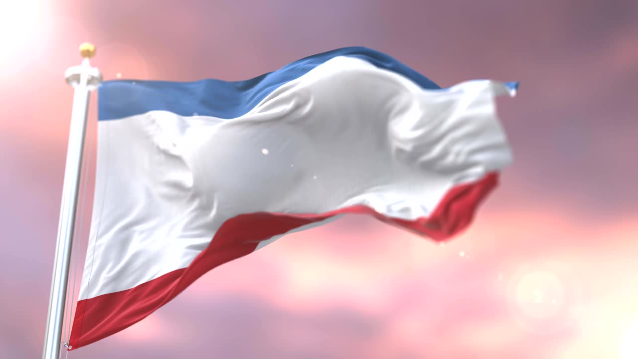 크리미아 공화국의 발이 해가 지면 바람에 흔들리고, 루프