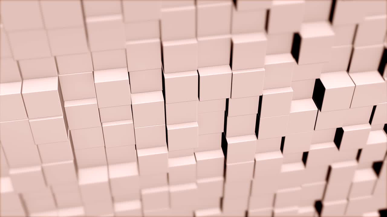 Concept of matrix. Binary code environment in form of cubes wall with information inside, moving up and down.