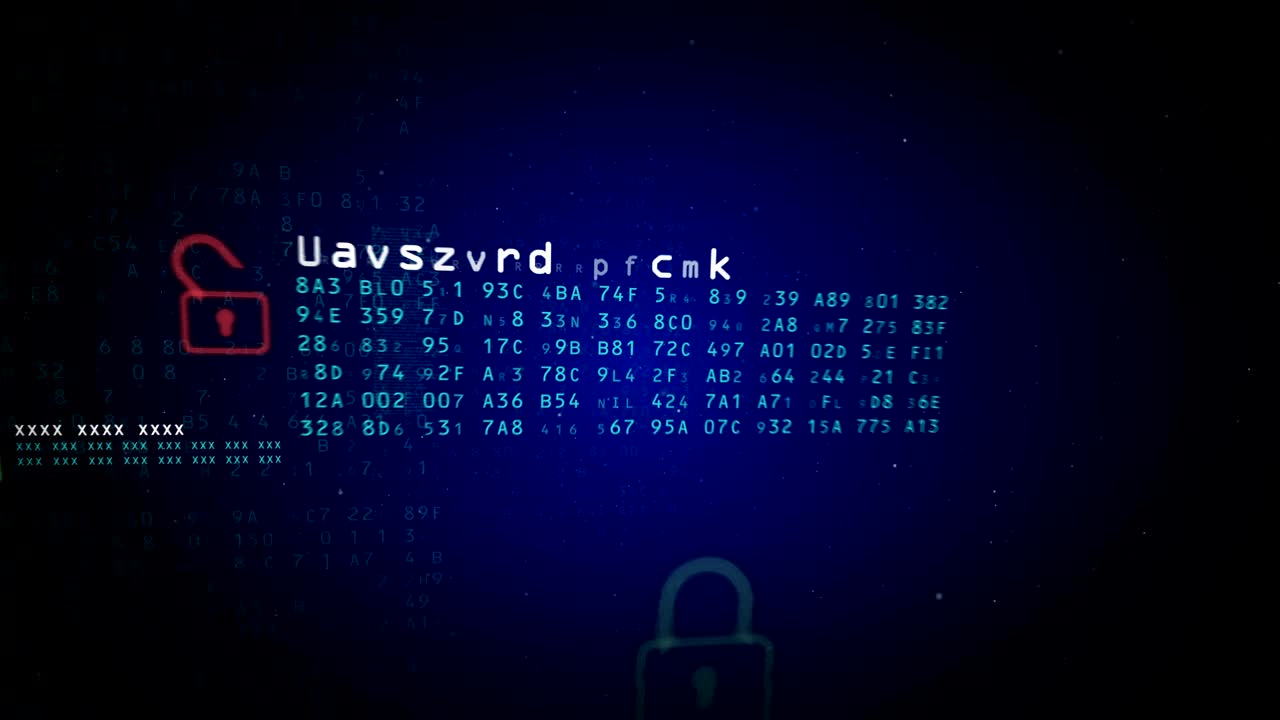 Cyber crime and internet secutrity looped animation