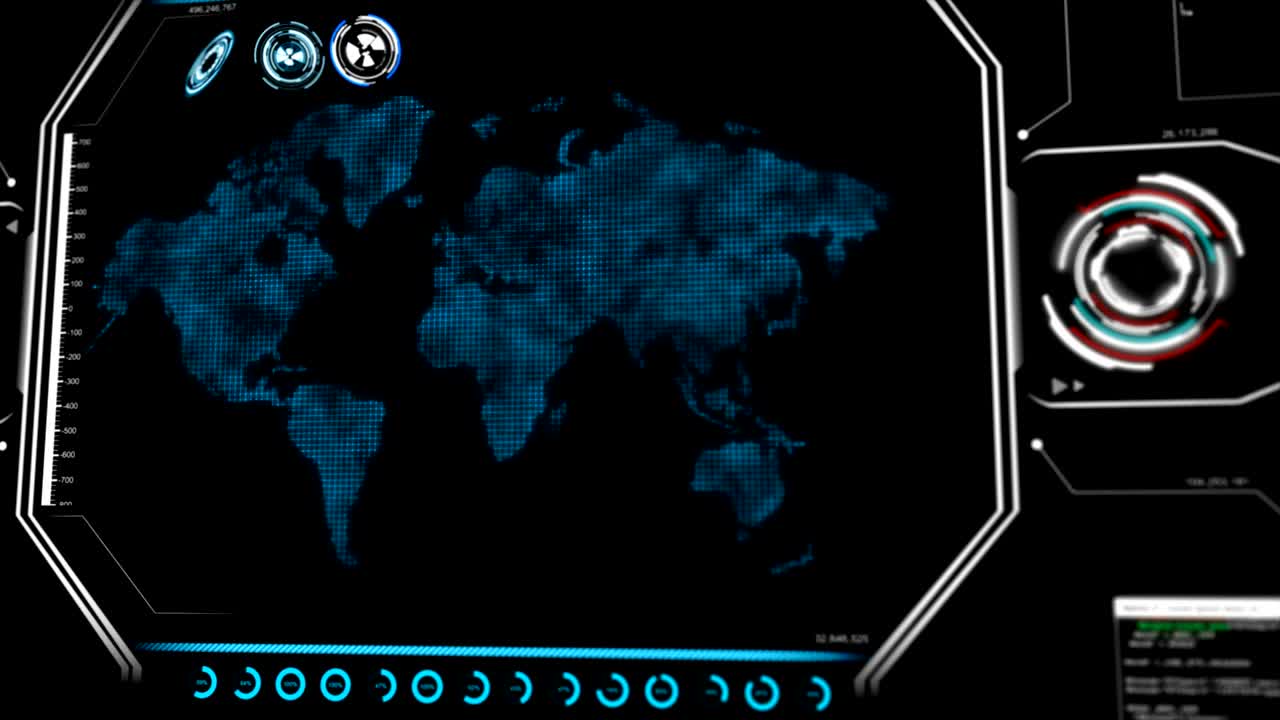 카드 데이터 hud pi bar 텍스트 박스 테이블 및 미래 기술 개념을위한 어두운 추상적인 배경에 있는 요소