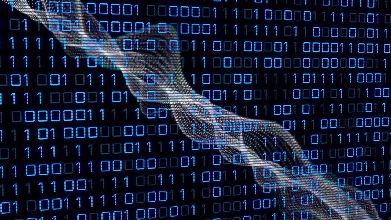 Animation of binary coding and data processing
