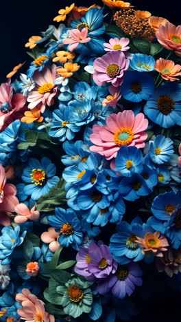 vibrant flowers arranged in a colorful floral display