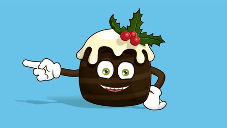 cartoon christmas cake left pointer with face animation alpha matte