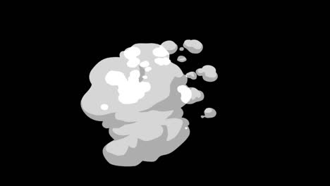 black smoke explosion elements cartoon animation hand drawn.