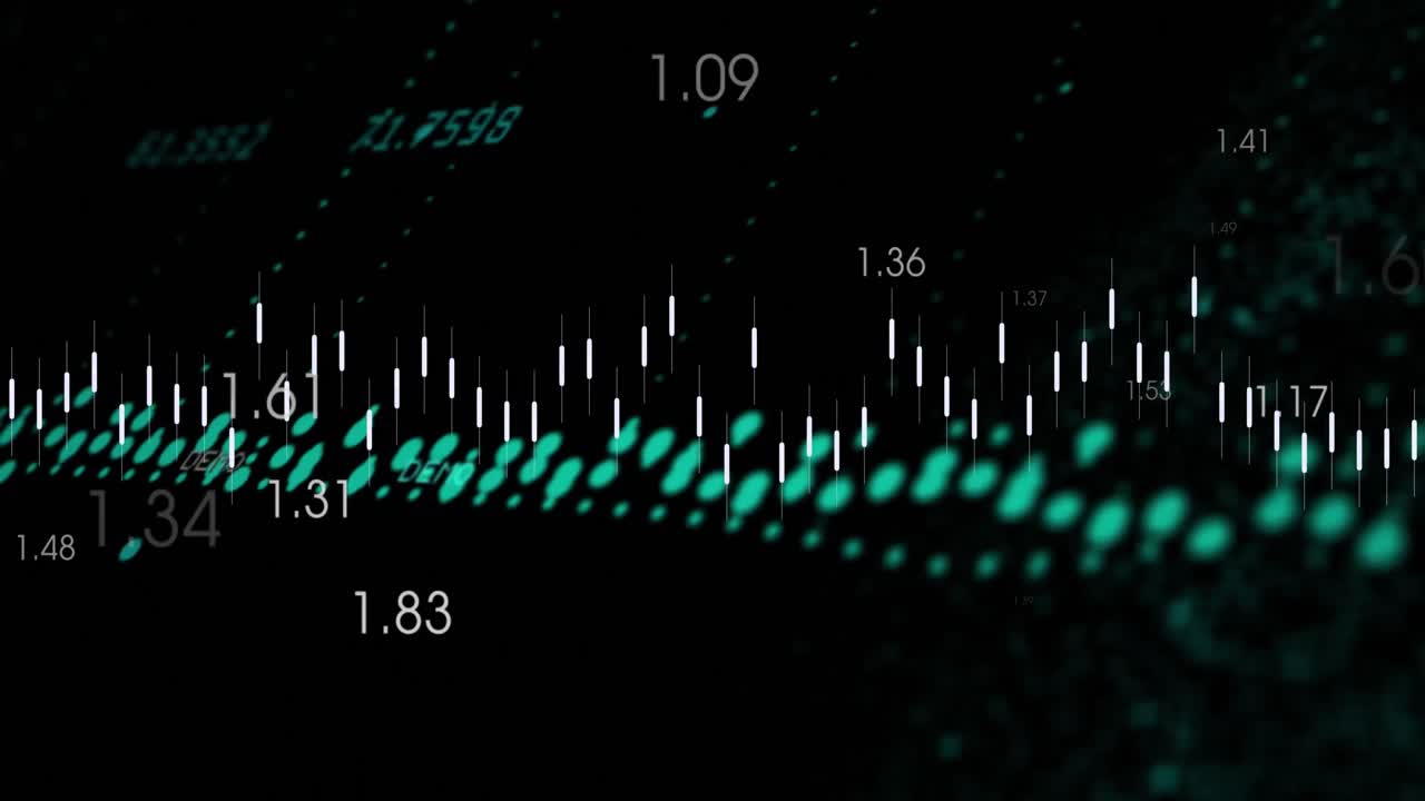 검은색 배경 위의 데이터 처리 애니메이션