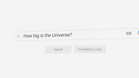 searching for how big is the universe? on internet browser