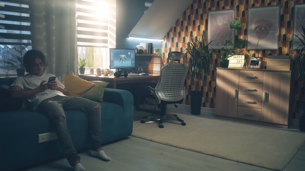 Relaxing at Home, Working and Meditating