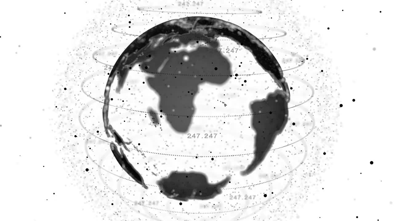 Digital Globe Sphere Abstract Geometric Plexus Loop Animation Background Alpha Channel.