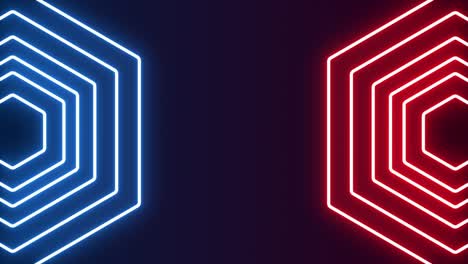 neon abstract hexagon.