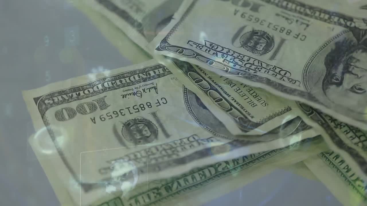 은행권에 대한 데이터 처리의 애니메이션