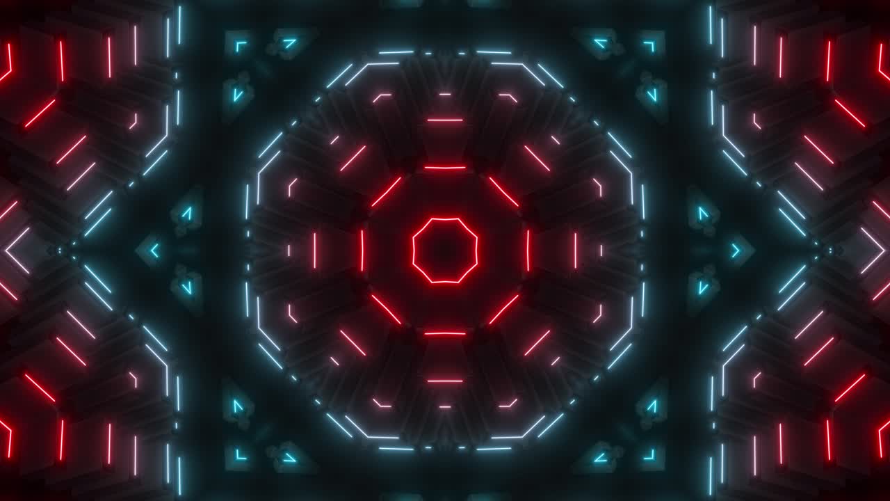 Motivi Caleidoscopici Geometrici al Neon