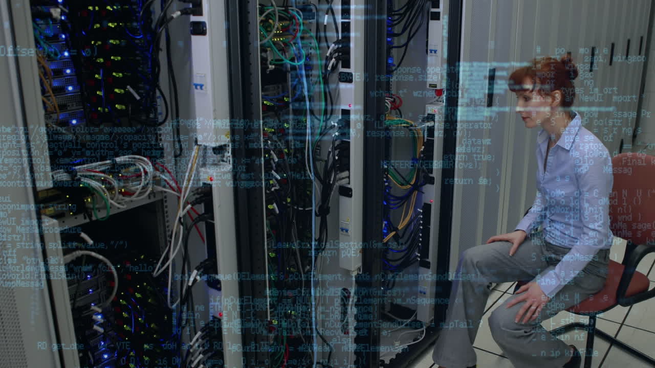 animación del procesamiento de datos a través de técnicas informáticas caucásicas y servidores informáticos